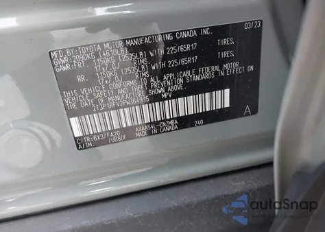 2023 Toyota Rav4 Xle z USA, uszkodzony, nr VIN 2T3P1RFV2PW364915